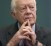Former U.S. President and Nobel Laureate Jimmy Carter gestures at the 21st Hay Festival