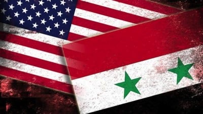 us-syria flags