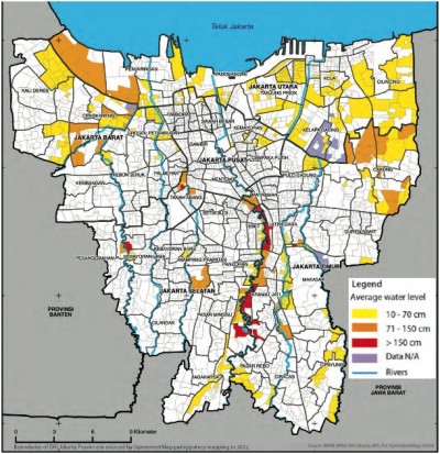 Jakarta inondation carte