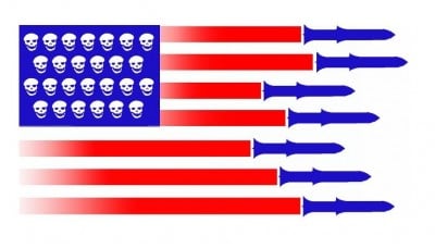 american flag skulls war missile