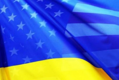 Ukraine-USA-drapeaux