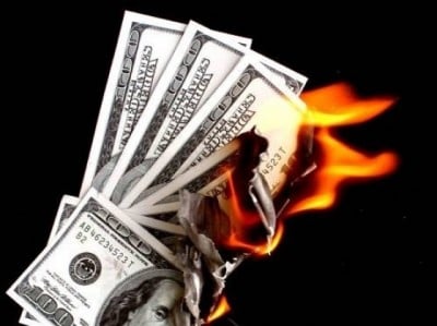 a-cashless-society-dollar-burning