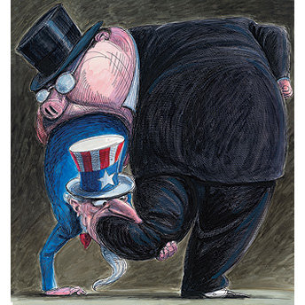 US-Corrupt-financial-crisis-bankster-and-uncle-sam-eating-each-other