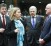 EU-Außenbeauftragte Federica Mogherini mit den Außenministern der Slowakei, Belgiens und Irlands am Montag in Brüssel. (Foto: dpa)
