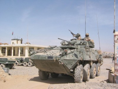 Canadian-built Light Armoured Vehicles III, pictured above, are equipped with multiple weapons. Source: Government of Canada.