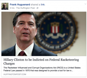 The Criminalization of Politics: Hillary Accused of Racketeering by the FBI