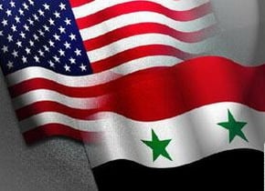 USA-シリア、旗