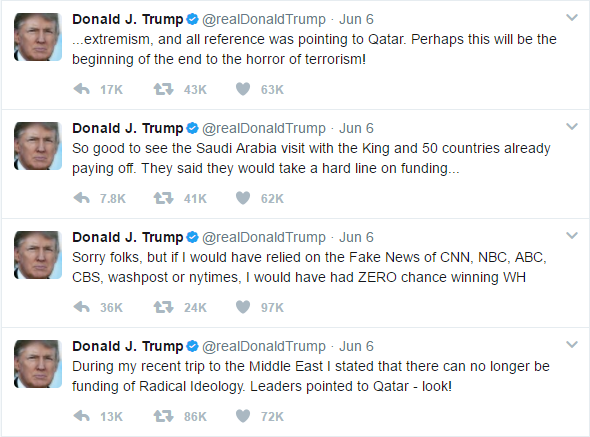 Screenshot from Trump’s Twitter Account