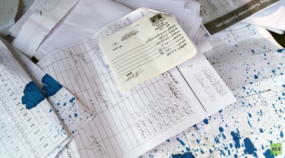 Islamic State documents, including invoices, which militants abandoned while retreating in haste. / RT