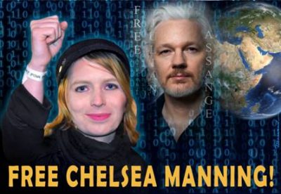 Resultado de imagem para pictures of julian assange and chelsea manning at rt